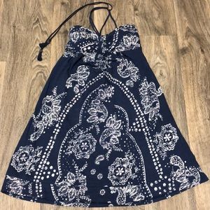 Navy patterned dress